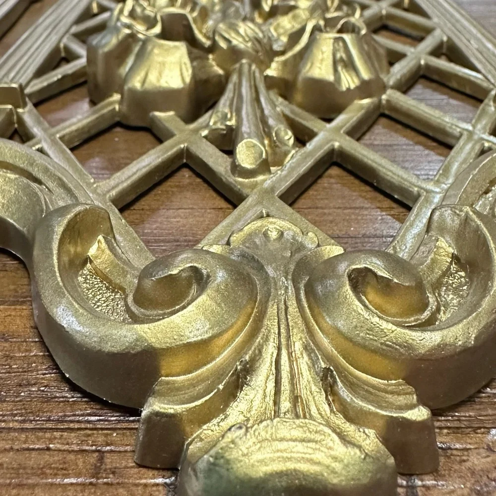 Vintage 1971 Dart Gold Wall Plaques Hollywood‎ Regency Set of 4